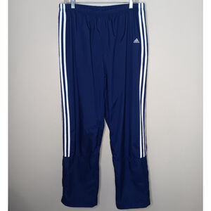 VTG Y2K Adidas Men’s XL Track Pants Warm Up Blue Nylon Mesh Lined 3 Stripes